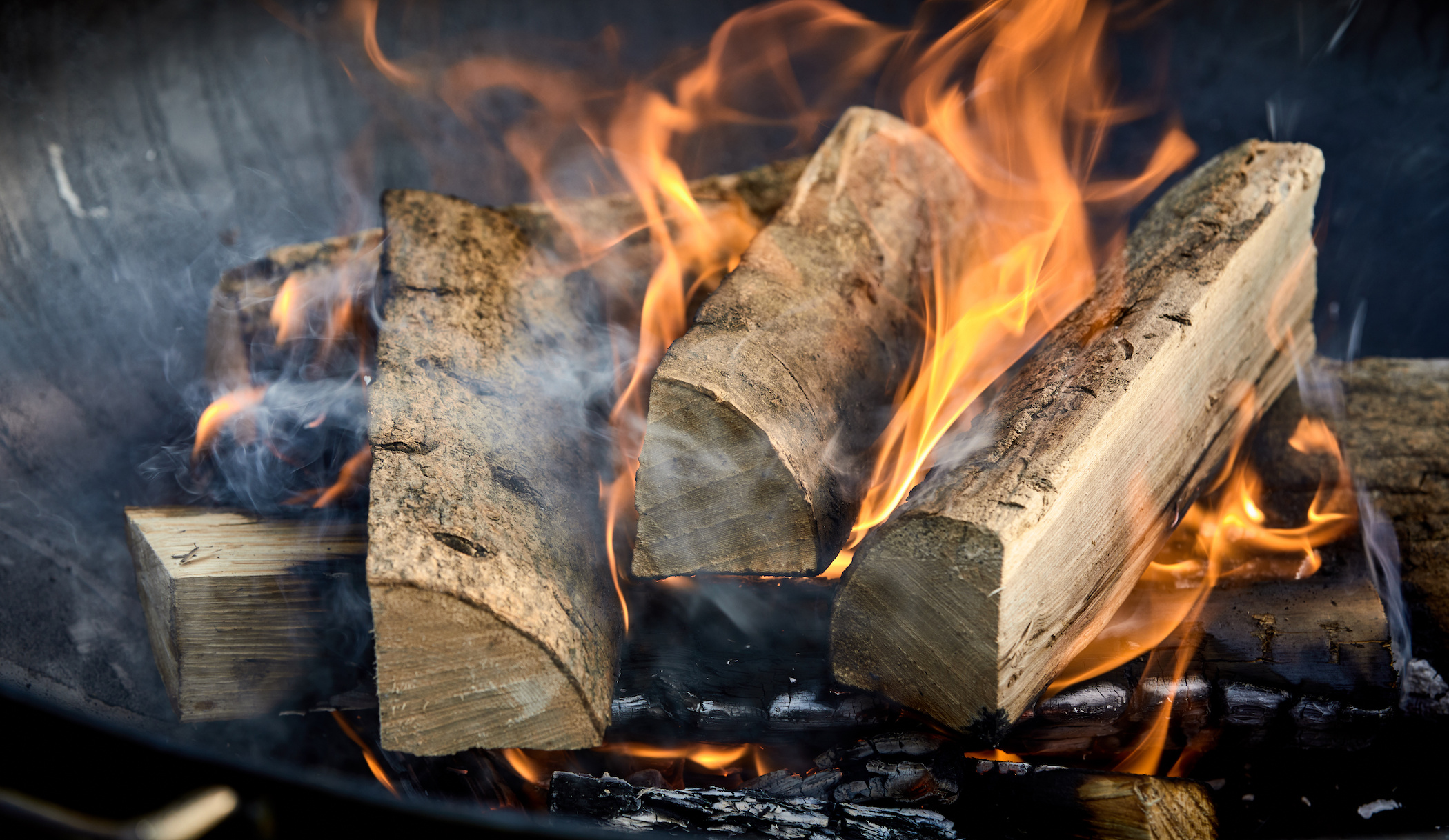 wood in fireplace 